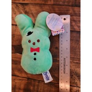 Peeps Mint Green Snowman Bunny Plush Marshmallow Scented 6 Inch NWT Holiday Toy